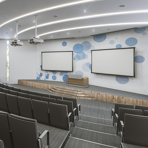 Auditorium with Tensioned Advantage with SightLine Projection Screen