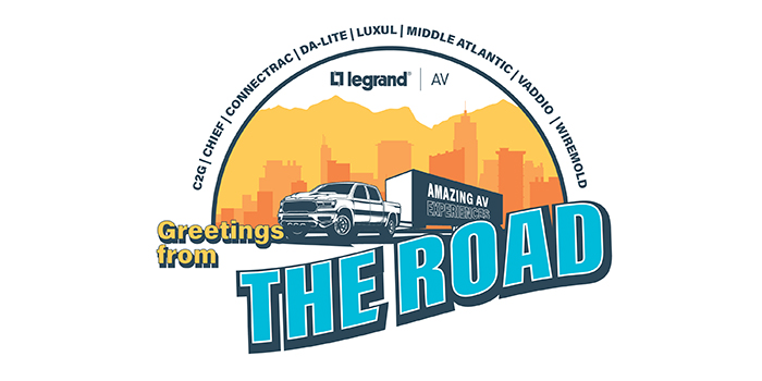 Roadshow illustration that says Greetings from the Road