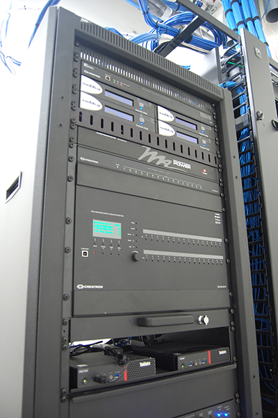 Rack with Vaddio and Middle Atlantic equipment.