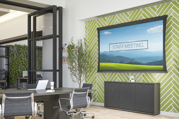 Meeting room designed for hybrid conferencing